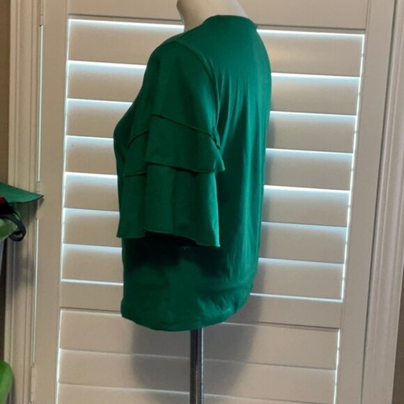 Green Ruffle Sleeve Top - Picture 4 of 6